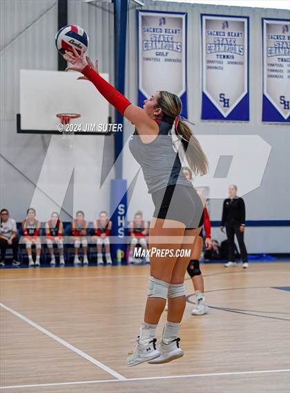 Thumbnail 2 in Incarnate Word Academy vs Brazos Christian (TAPPS Volleyball 4A Bi-District) photogallery.