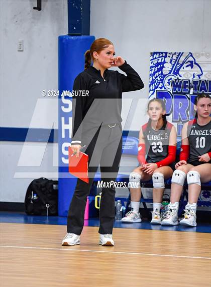 Thumbnail 2 in Incarnate Word Academy vs Brazos Christian (TAPPS Volleyball 4A Bi-District) photogallery.