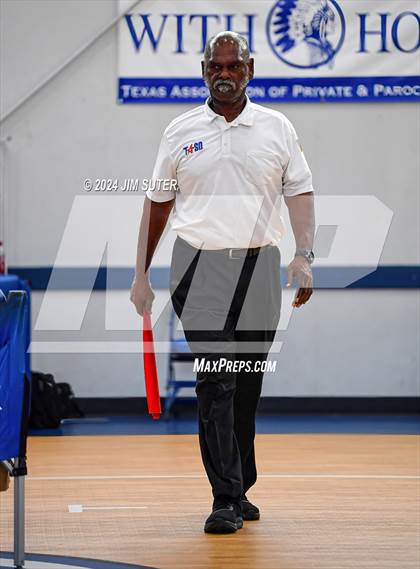 Thumbnail 3 in Incarnate Word Academy vs Brazos Christian (TAPPS Volleyball 4A Bi-District) photogallery.