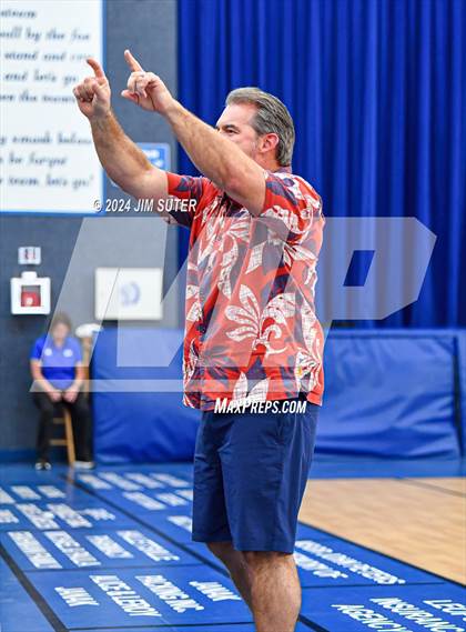 Thumbnail 2 in Incarnate Word Academy vs Brazos Christian (TAPPS Volleyball 4A Bi-District) photogallery.