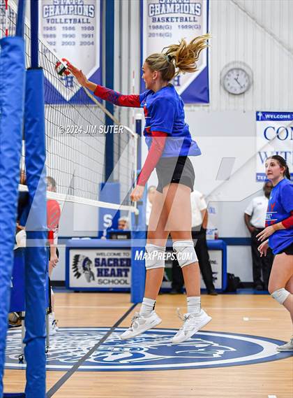 Thumbnail 1 in Incarnate Word Academy vs Brazos Christian (TAPPS Volleyball 4A Bi-District) photogallery.