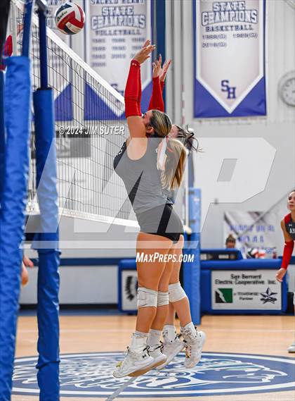 Thumbnail 2 in Incarnate Word Academy vs Brazos Christian (TAPPS Volleyball 4A Bi-District) photogallery.