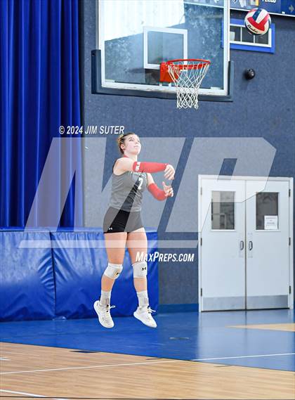 Thumbnail 2 in Incarnate Word Academy vs Brazos Christian (TAPPS Volleyball 4A Bi-District) photogallery.