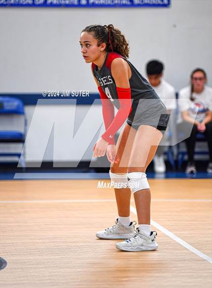 Thumbnail 2 in Incarnate Word Academy vs Brazos Christian (TAPPS Volleyball 4A Bi-District) photogallery.