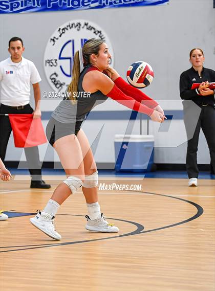 Thumbnail 2 in Incarnate Word Academy vs Brazos Christian (TAPPS Volleyball 4A Bi-District) photogallery.