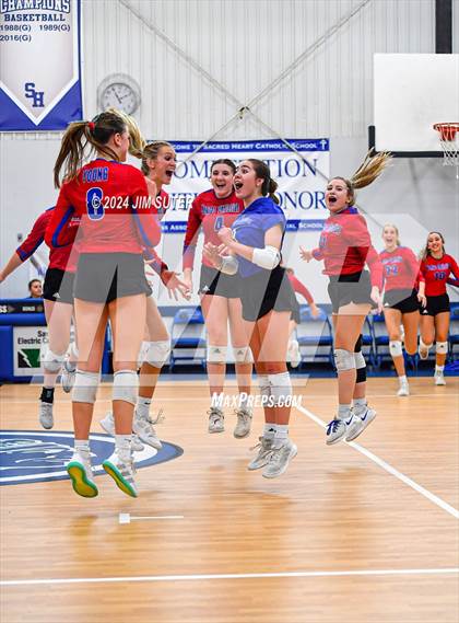 Thumbnail 1 in Incarnate Word Academy vs Brazos Christian (TAPPS Volleyball 4A Bi-District) photogallery.
