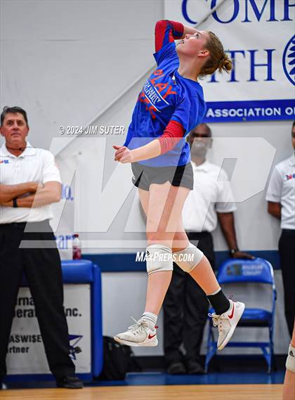Thumbnail 2 in Incarnate Word Academy vs Brazos Christian (TAPPS Volleyball 4A Bi-District) photogallery.