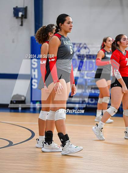 Thumbnail 2 in Incarnate Word Academy vs Brazos Christian (TAPPS Volleyball 4A Bi-District) photogallery.