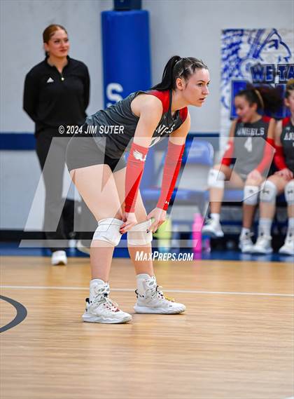 Thumbnail 2 in Incarnate Word Academy vs Brazos Christian (TAPPS Volleyball 4A Bi-District) photogallery.