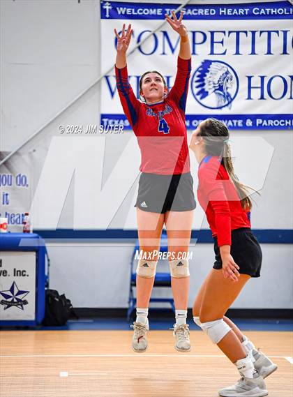 Thumbnail 2 in Incarnate Word Academy vs Brazos Christian (TAPPS Volleyball 4A Bi-District) photogallery.