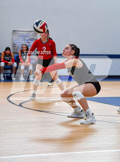Thumbnail 3 in Incarnate Word Academy vs Brazos Christian (TAPPS Volleyball 4A Bi-District) photogallery.
