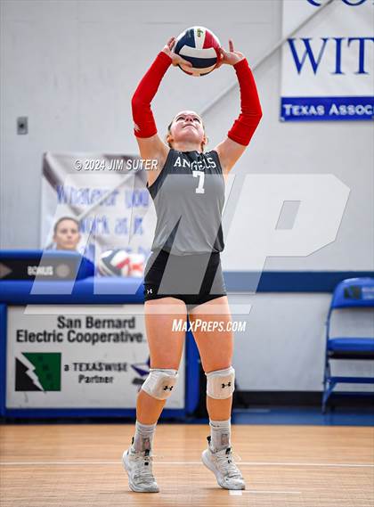 Thumbnail 1 in Incarnate Word Academy vs Brazos Christian (TAPPS Volleyball 4A Bi-District) photogallery.
