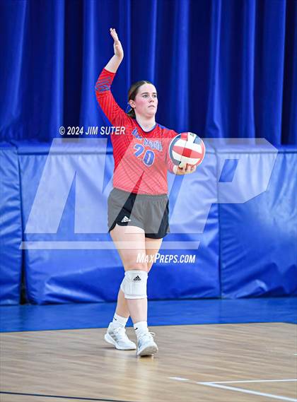 Thumbnail 2 in Incarnate Word Academy vs Brazos Christian (TAPPS Volleyball 4A Bi-District) photogallery.