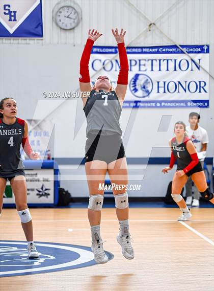 Thumbnail 2 in Incarnate Word Academy vs Brazos Christian (TAPPS Volleyball 4A Bi-District) photogallery.