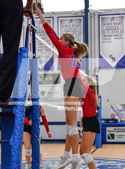 Thumbnail 3 in Incarnate Word Academy vs Brazos Christian (TAPPS Volleyball 4A Bi-District) photogallery.