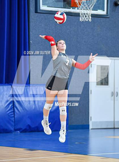 Thumbnail 2 in Incarnate Word Academy vs Brazos Christian (TAPPS Volleyball 4A Bi-District) photogallery.