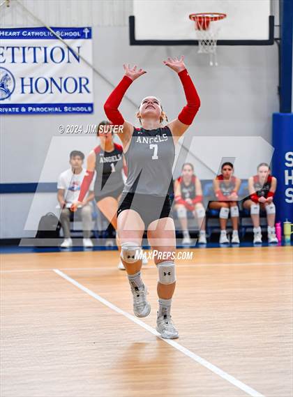 Thumbnail 1 in Incarnate Word Academy vs Brazos Christian (TAPPS Volleyball 4A Bi-District) photogallery.