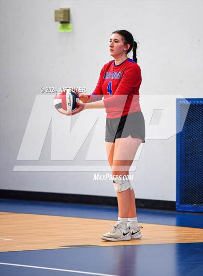 Thumbnail 2 in Incarnate Word Academy vs Brazos Christian (TAPPS Volleyball 4A Bi-District) photogallery.