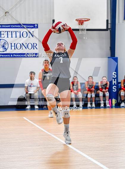Thumbnail 2 in Incarnate Word Academy vs Brazos Christian (TAPPS Volleyball 4A Bi-District) photogallery.