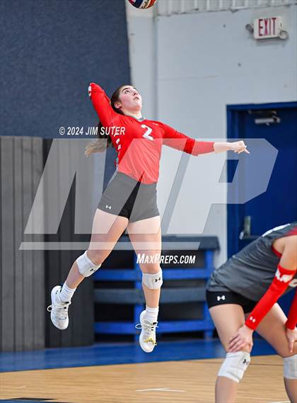 Thumbnail 2 in Incarnate Word Academy vs Brazos Christian (TAPPS Volleyball 4A Bi-District) photogallery.