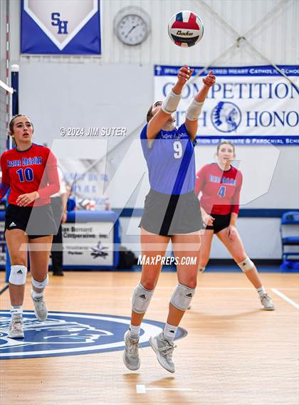 Thumbnail 3 in Incarnate Word Academy vs Brazos Christian (TAPPS Volleyball 4A Bi-District) photogallery.