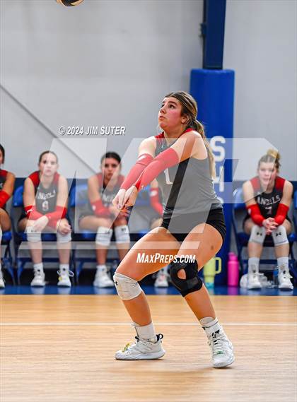 Thumbnail 1 in Incarnate Word Academy vs Brazos Christian (TAPPS Volleyball 4A Bi-District) photogallery.