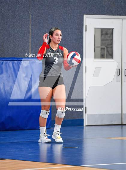 Thumbnail 1 in Incarnate Word Academy vs Brazos Christian (TAPPS Volleyball 4A Bi-District) photogallery.