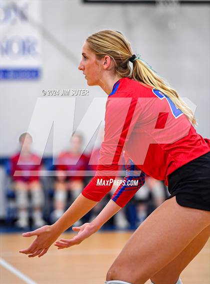 Thumbnail 1 in Incarnate Word Academy vs Brazos Christian (TAPPS Volleyball 4A Bi-District) photogallery.