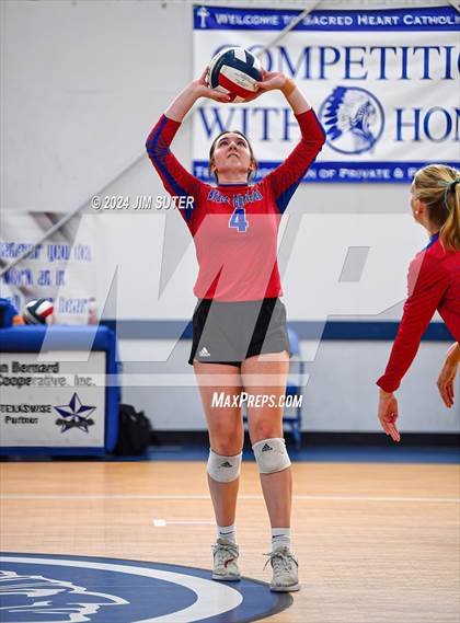 Thumbnail 2 in Incarnate Word Academy vs Brazos Christian (TAPPS Volleyball 4A Bi-District) photogallery.