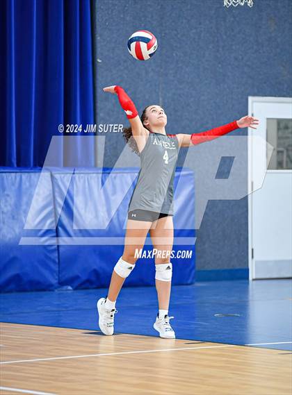 Thumbnail 1 in Incarnate Word Academy vs Brazos Christian (TAPPS Volleyball 4A Bi-District) photogallery.