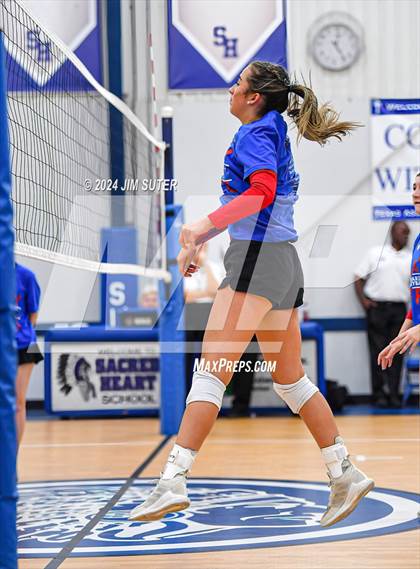 Thumbnail 3 in Incarnate Word Academy vs Brazos Christian (TAPPS Volleyball 4A Bi-District) photogallery.