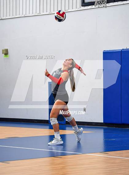 Thumbnail 1 in Incarnate Word Academy vs Brazos Christian (TAPPS Volleyball 4A Bi-District) photogallery.
