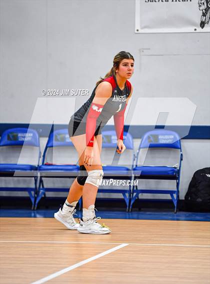 Thumbnail 2 in Incarnate Word Academy vs Brazos Christian (TAPPS Volleyball 4A Bi-District) photogallery.