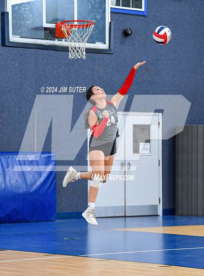Thumbnail 3 in Incarnate Word Academy vs Brazos Christian (TAPPS Volleyball 4A Bi-District) photogallery.