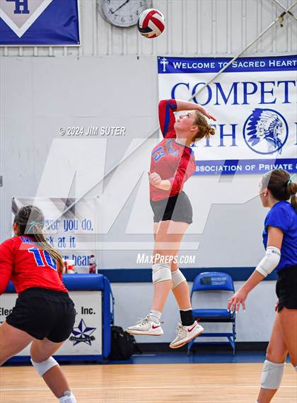 Thumbnail 2 in Incarnate Word Academy vs Brazos Christian (TAPPS Volleyball 4A Bi-District) photogallery.