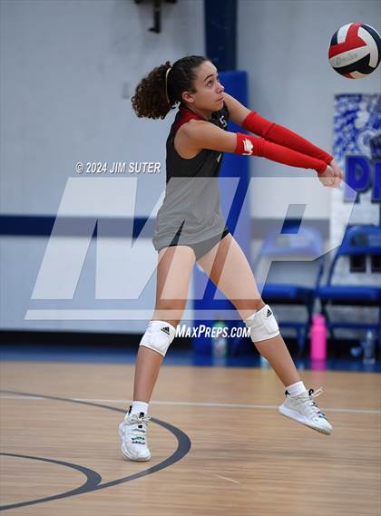 Thumbnail 2 in Incarnate Word Academy vs Brazos Christian (TAPPS Volleyball 4A Bi-District) photogallery.