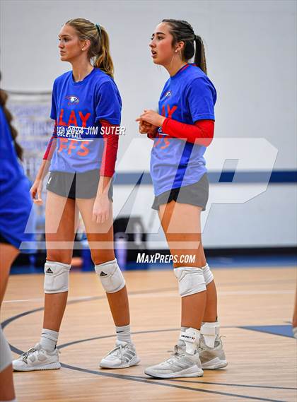 Thumbnail 1 in Incarnate Word Academy vs Brazos Christian (TAPPS Volleyball 4A Bi-District) photogallery.
