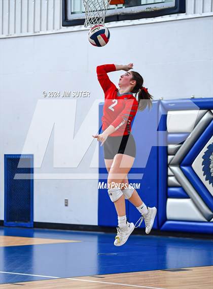 Thumbnail 2 in Incarnate Word Academy vs Brazos Christian (TAPPS Volleyball 4A Bi-District) photogallery.