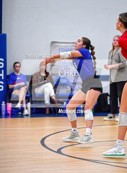 Thumbnail 1 in Incarnate Word Academy vs Brazos Christian (TAPPS Volleyball 4A Bi-District) photogallery.
