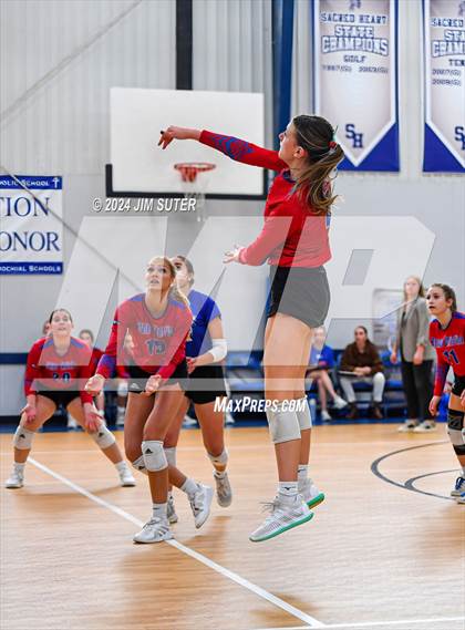 Thumbnail 1 in Incarnate Word Academy vs Brazos Christian (TAPPS Volleyball 4A Bi-District) photogallery.