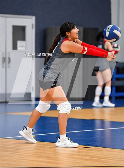 Thumbnail 2 in Incarnate Word Academy vs Brazos Christian (TAPPS Volleyball 4A Bi-District) photogallery.