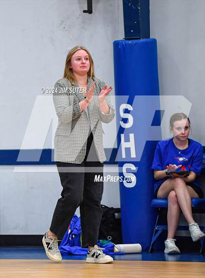 Thumbnail 3 in Incarnate Word Academy vs Brazos Christian (TAPPS Volleyball 4A Bi-District) photogallery.