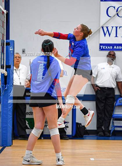 Thumbnail 2 in Incarnate Word Academy vs Brazos Christian (TAPPS Volleyball 4A Bi-District) photogallery.