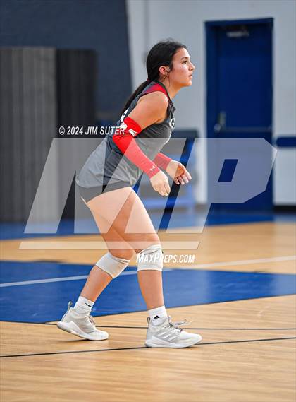 Thumbnail 3 in Incarnate Word Academy vs Brazos Christian (TAPPS Volleyball 4A Bi-District) photogallery.