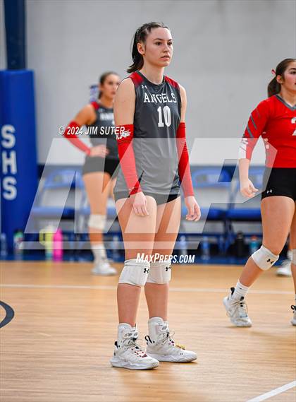 Thumbnail 2 in Incarnate Word Academy vs Brazos Christian (TAPPS Volleyball 4A Bi-District) photogallery.