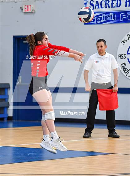 Thumbnail 3 in Incarnate Word Academy vs Brazos Christian (TAPPS Volleyball 4A Bi-District) photogallery.