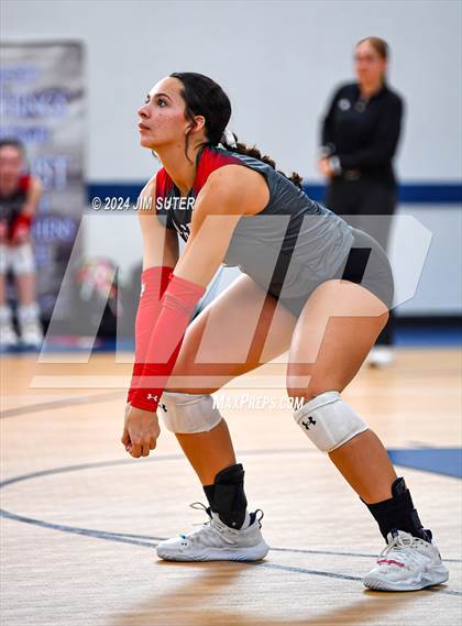 Thumbnail 3 in Incarnate Word Academy vs Brazos Christian (TAPPS Volleyball 4A Bi-District) photogallery.