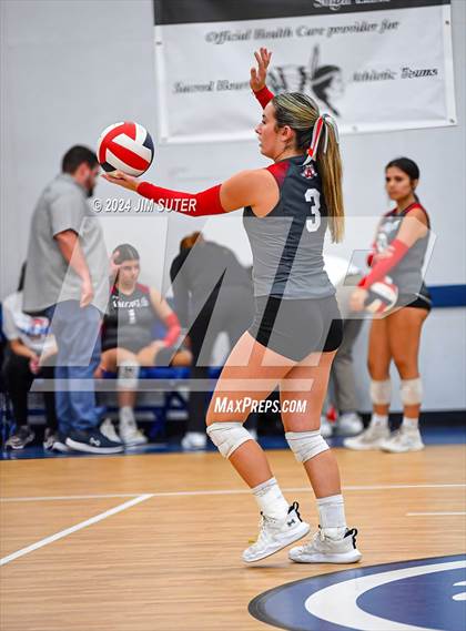 Thumbnail 1 in Incarnate Word Academy vs Brazos Christian (TAPPS Volleyball 4A Bi-District) photogallery.