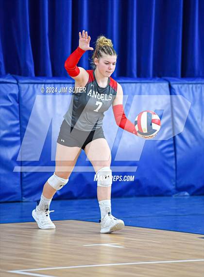 Thumbnail 1 in Incarnate Word Academy vs Brazos Christian (TAPPS Volleyball 4A Bi-District) photogallery.