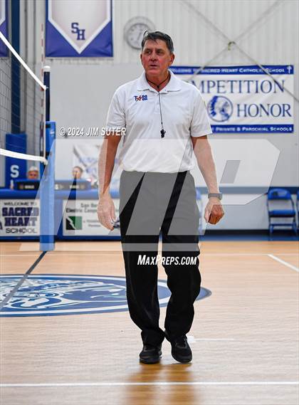 Thumbnail 3 in Incarnate Word Academy vs Brazos Christian (TAPPS Volleyball 4A Bi-District) photogallery.